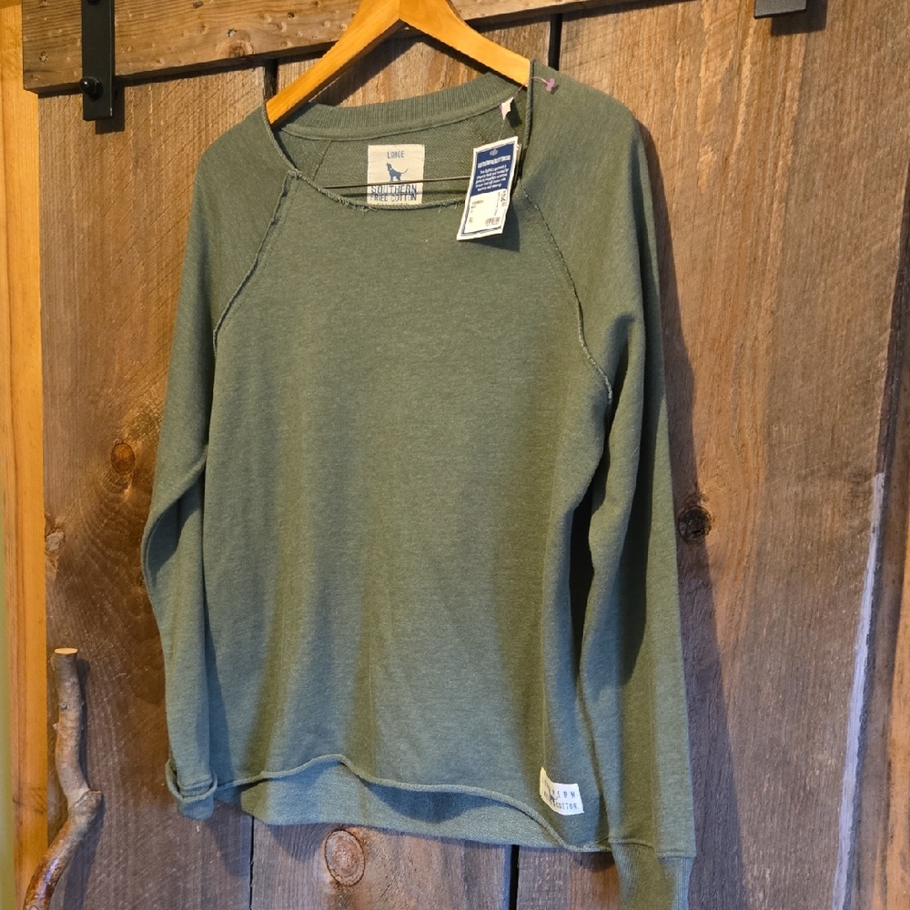 Southern Fried Cotton Olive Green Sweater